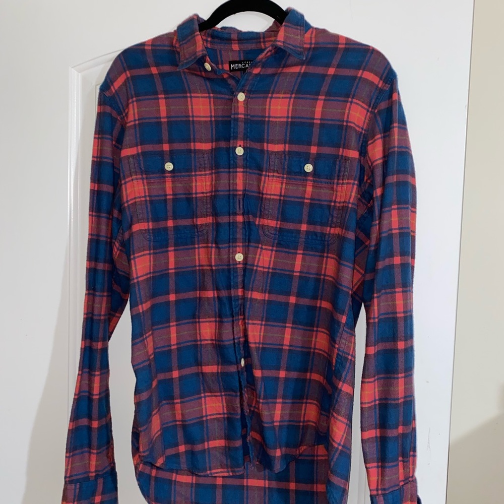 J Crew Red and Blue Plaid Flannel
